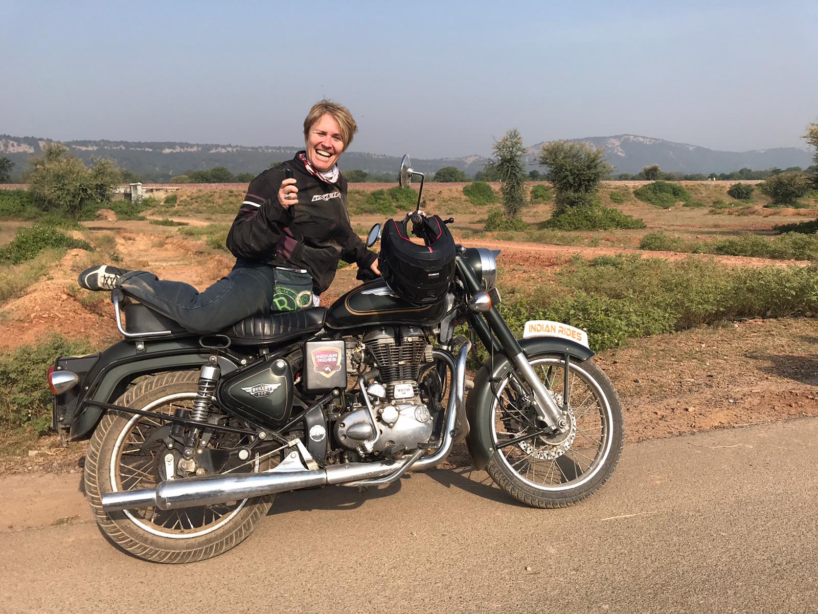 Photo of a lady on a Royal Enfield on a Bike Trip To India I Motorcycle Tour to India, Rajasthan I A Royal Enfield Women