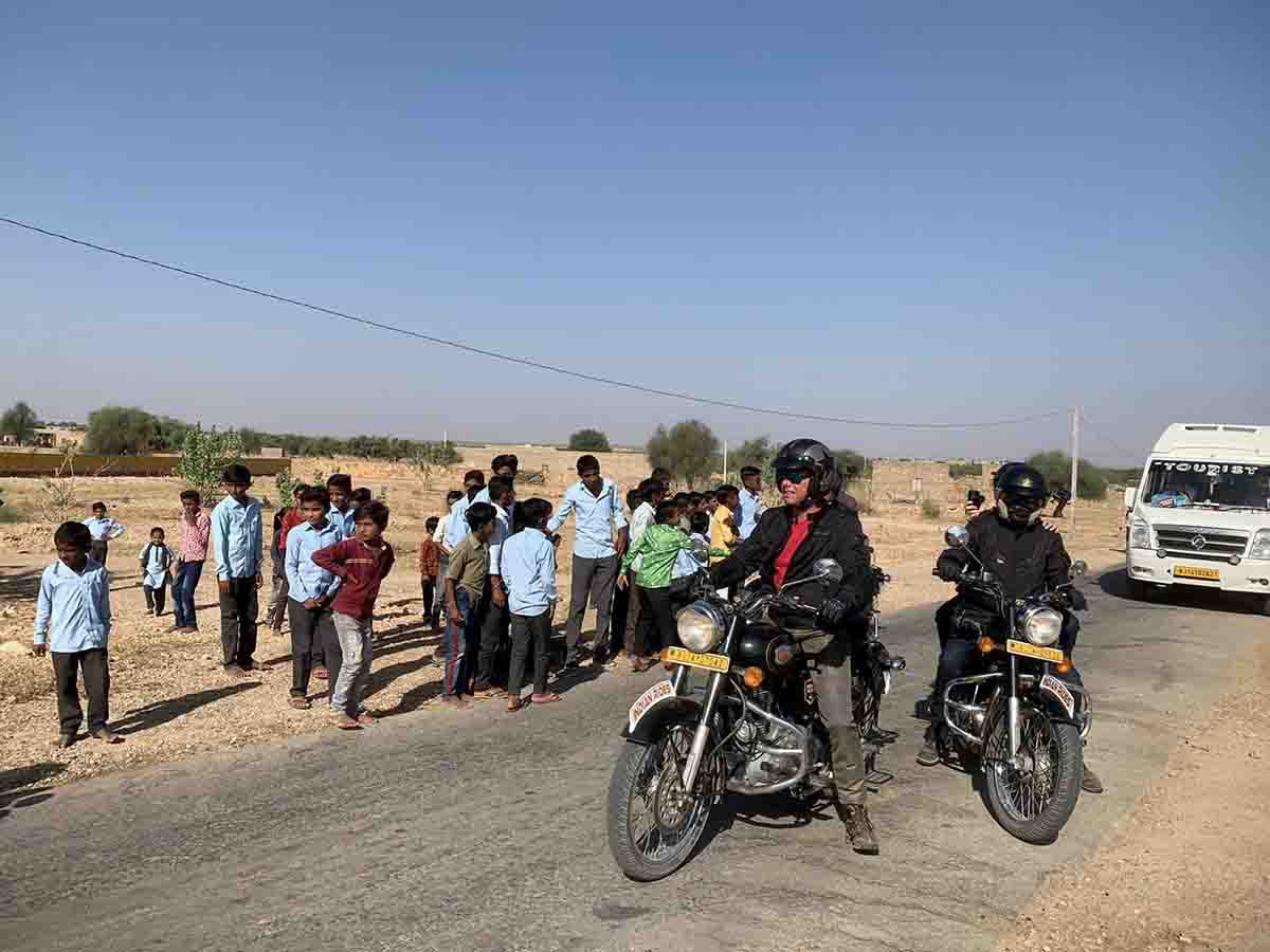 Group Motorcycle Tours To India I An Adventurous road trip to India on Motorcycle I Meet school children waving to foreigners
